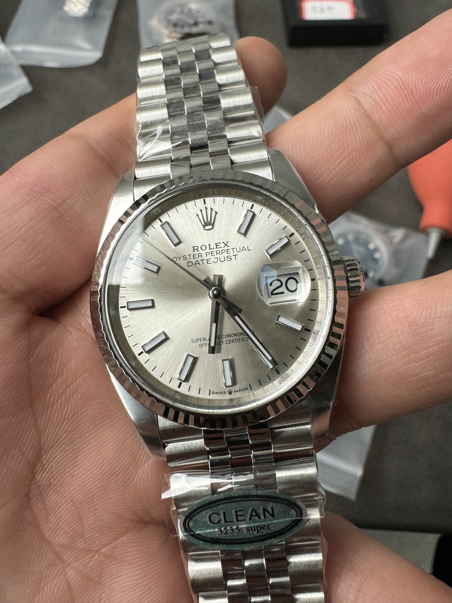 Rolex Datejust 126234 Fluted Bezel Silver Index Dial 36MM Unisex Replica Watch